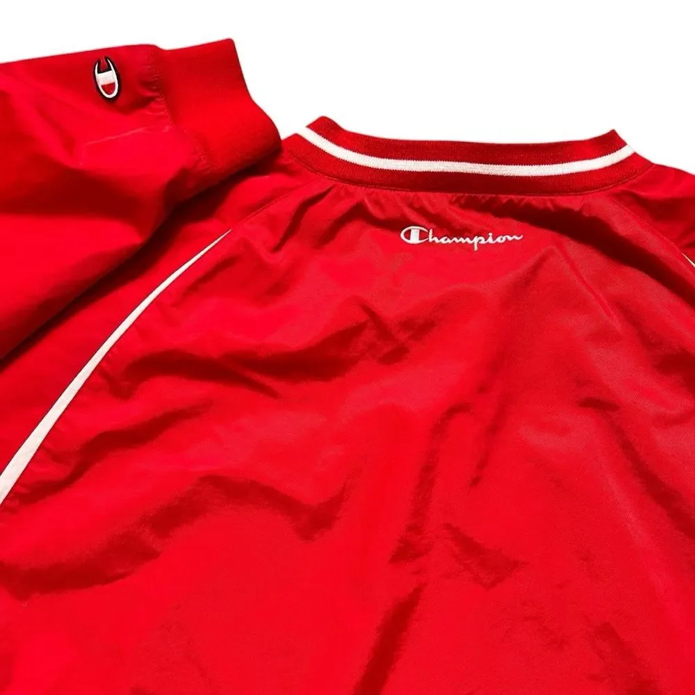 Champion Logo Scout Red Pullover Windbreaker Jacket Men’s 3XL V Neck B2410
